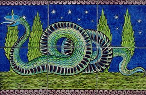 Mythical Beast Tile Panel by William de Morgan
